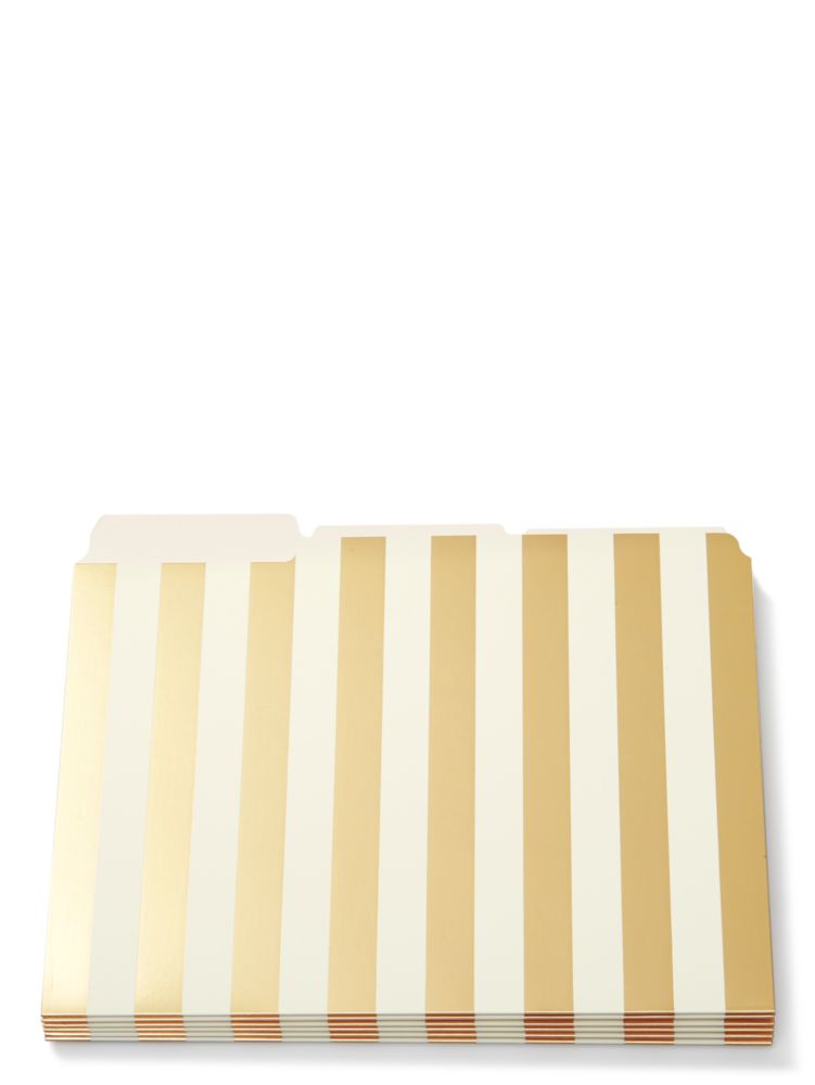 Strike Gold Stripe File Folders Kate Spade New York