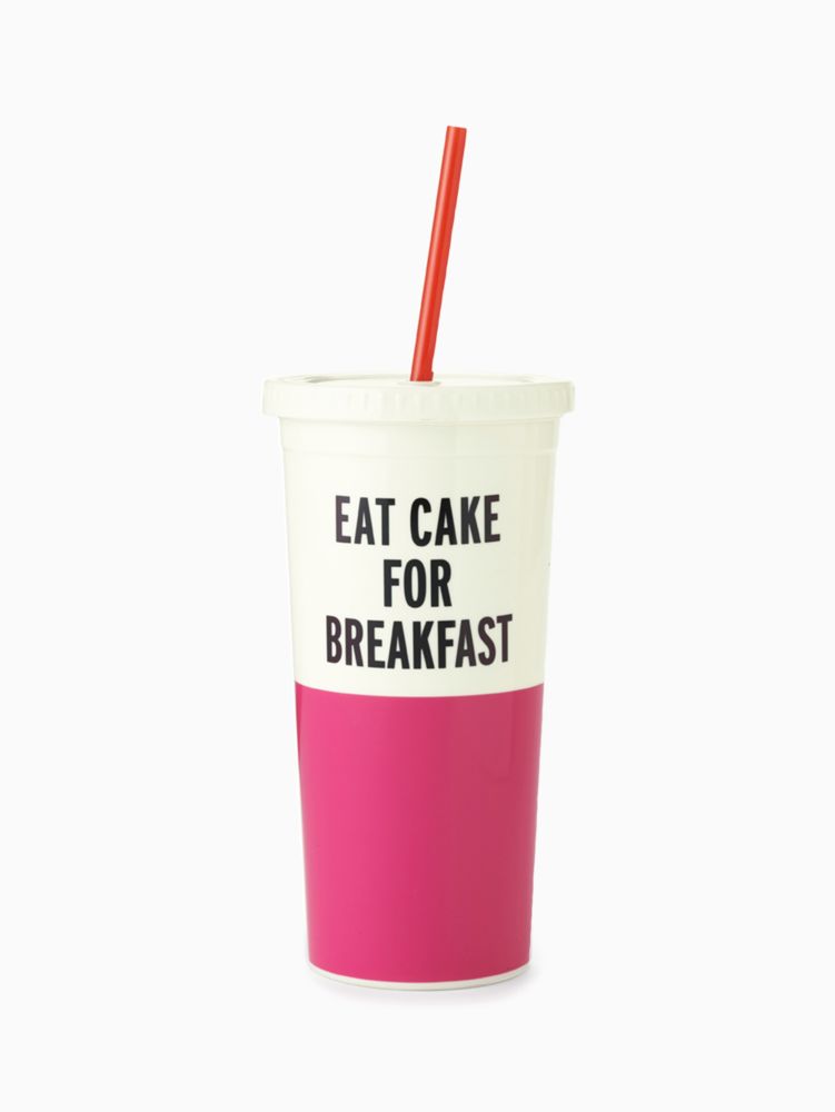 Women's pink eat cake for breakfast tumbler | Kate Spade New York NL