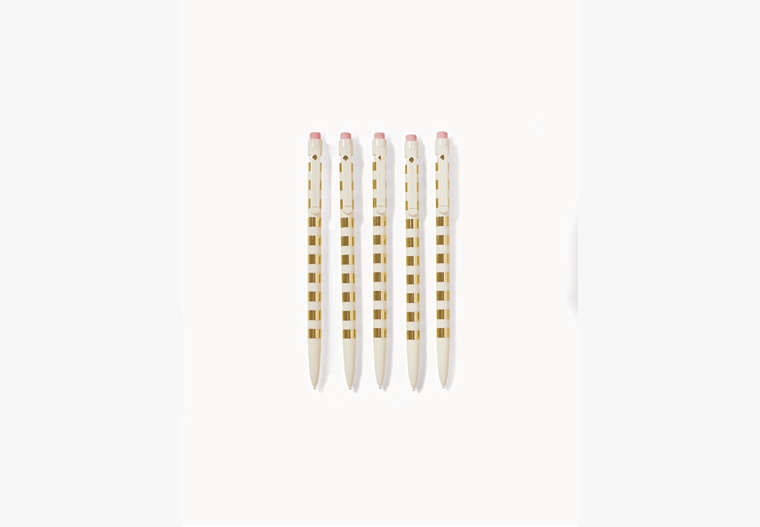 Gold Stripe Pencil Set, Gold, Product