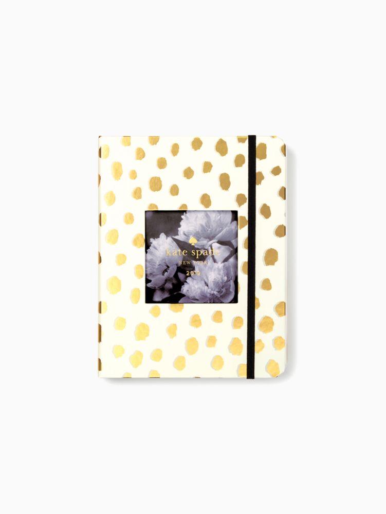 Gold Flamingo Dot Medium Planner, Gold, Product