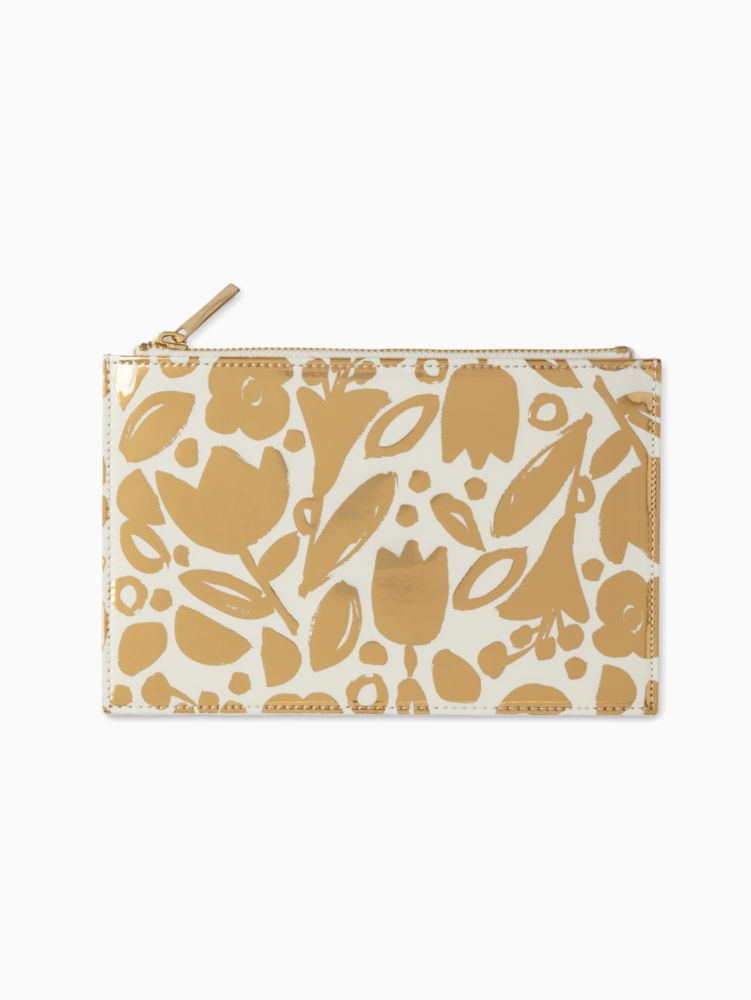 Golden Floral Pencil Pouch | Kate Spade New York