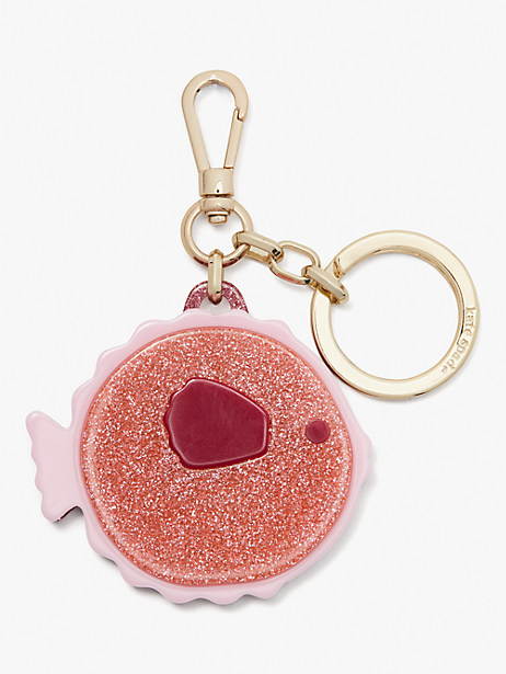 Kate Spade Puffy Fish Key Fob In Coral Rose Multi