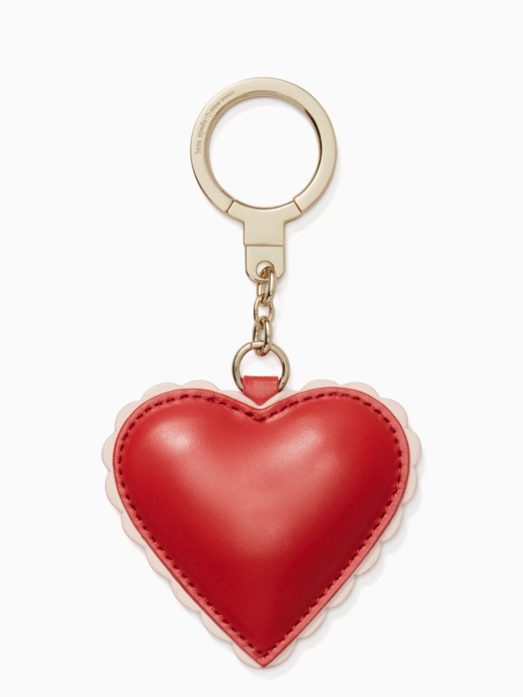 Scalloped Leather Heart Keychain | Kate Spade New York
