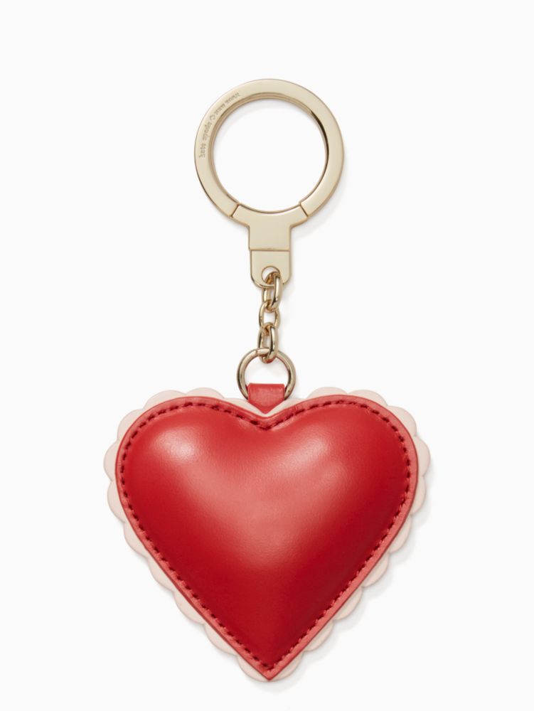 Scalloped Leather Heart Keychain Kate Spade New York