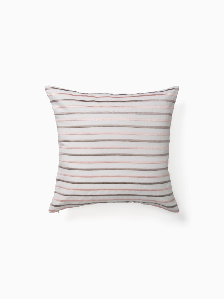 Embroidered Stripe Pillow, Hare Grey, Product