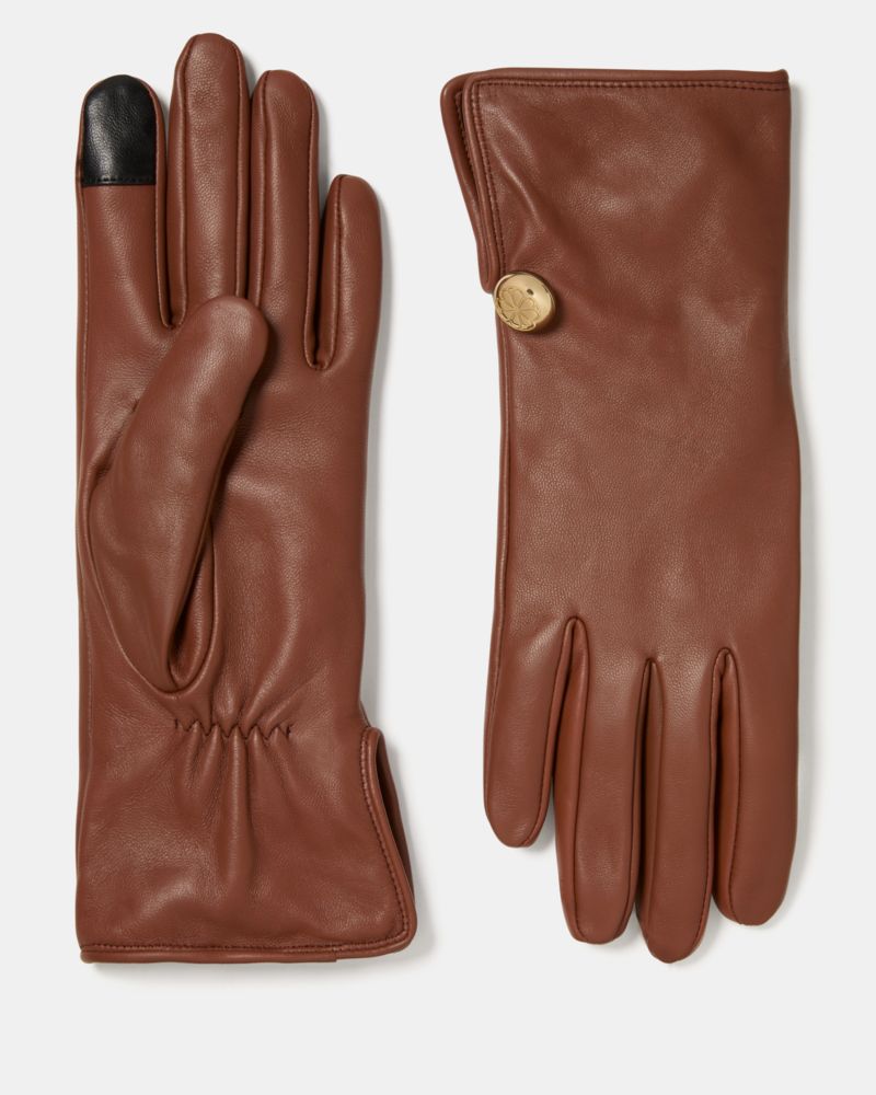 Spade Flower Leather Gloves