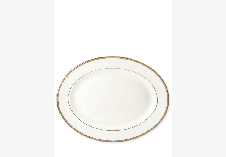 13" Sonora Knot Oval Platter, White, Product