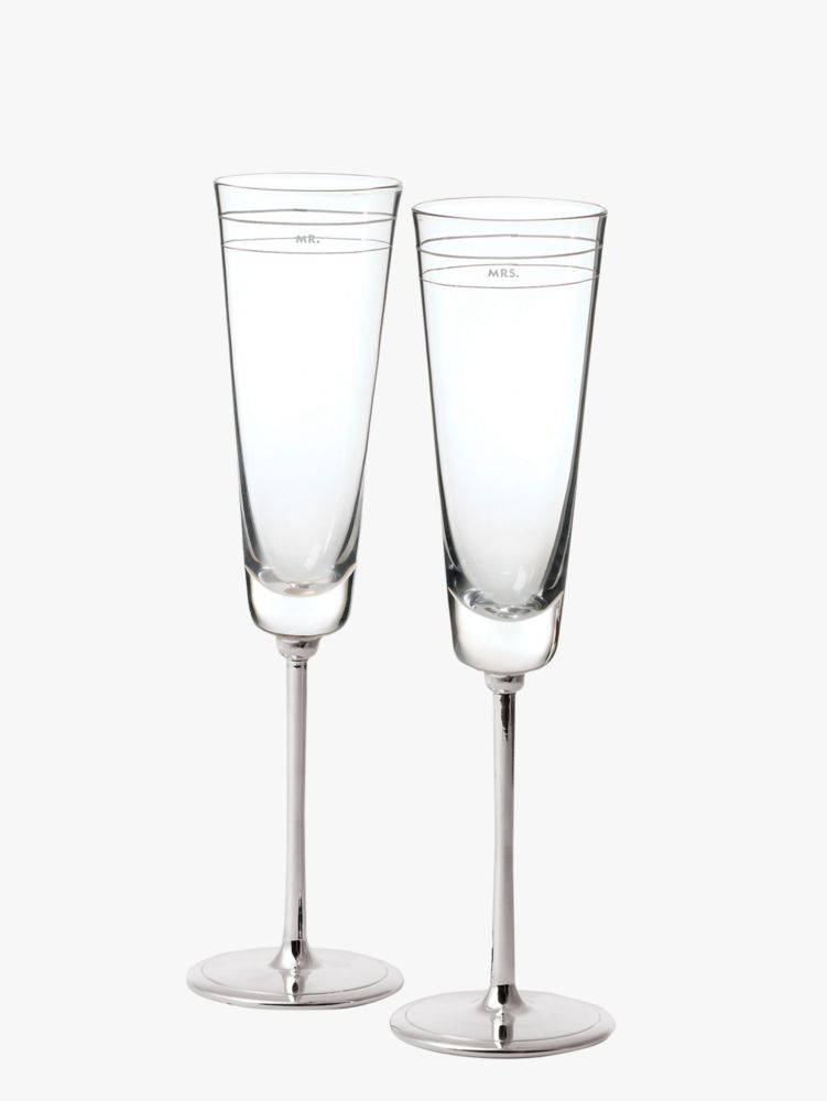 Darling Point Toasting Flute Pair, SILVER, Product