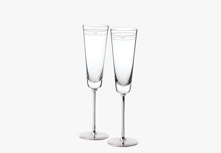 Darling Point Toasting Flute Pair, Silver, Product