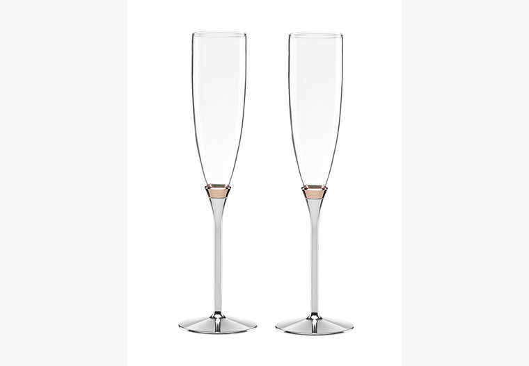 Rosy Glow Toasting Flute Pair, Gold, Product