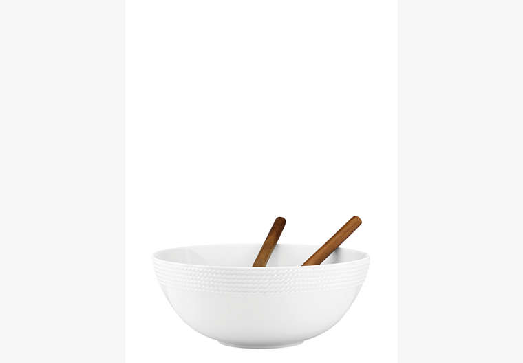 Wickford Salad Set With Wooden Servers, Parchment, Product image number 0