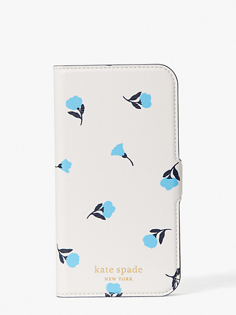 Kate Spade Dainty Bloom Iphone 12/12 Pro Magnetic Wrap Folio Case In Optic White Multi