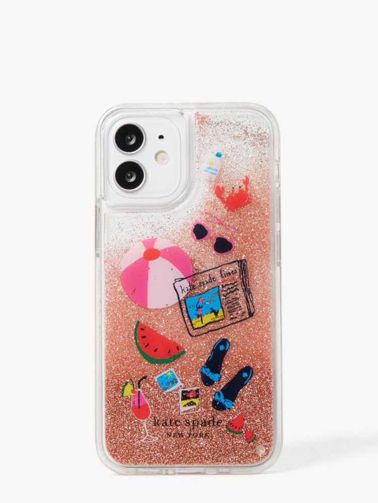 Kate Spade Pool Party Liquid Glitter Iphone 12 Mini Case In Multi