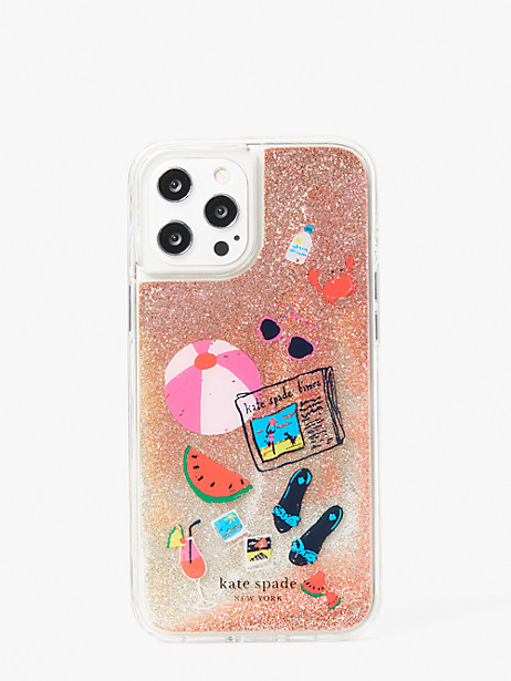 Kate Spade Pool Party Liquid Glitter Iphone 12 Pro Max Case In Multi