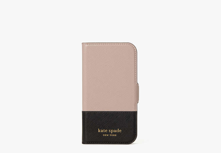 Spencer iPhone 12 Mini Magnetic Wrap Folio Case, Warm Beige/Black, Product image number 0