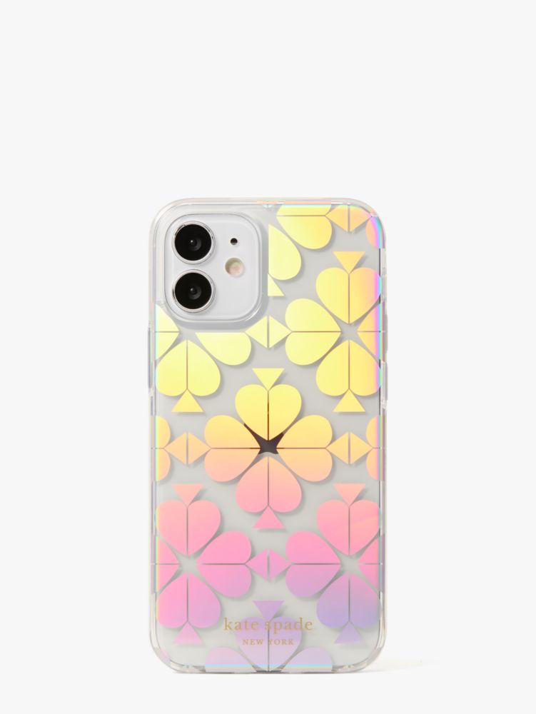 Women S Clear Spade Flower Iridescent Iphone 12 Mini Case Kate Spade New York Uk