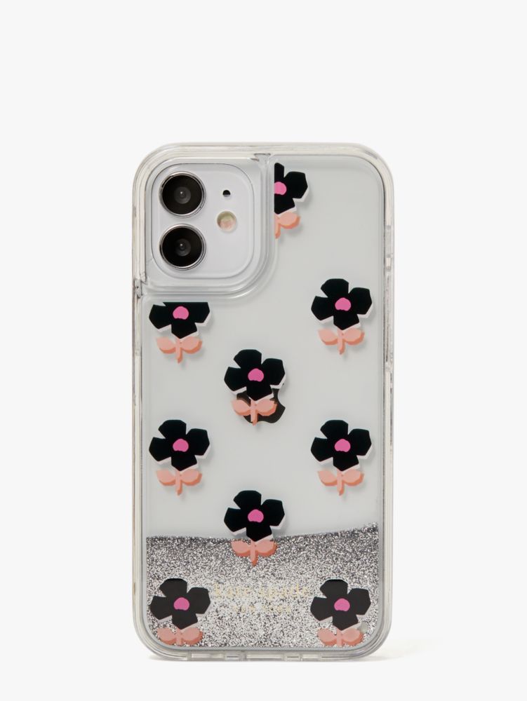 Block Flower Liquid Glitter I Phone 12 Mini Case | Kate Spade New York