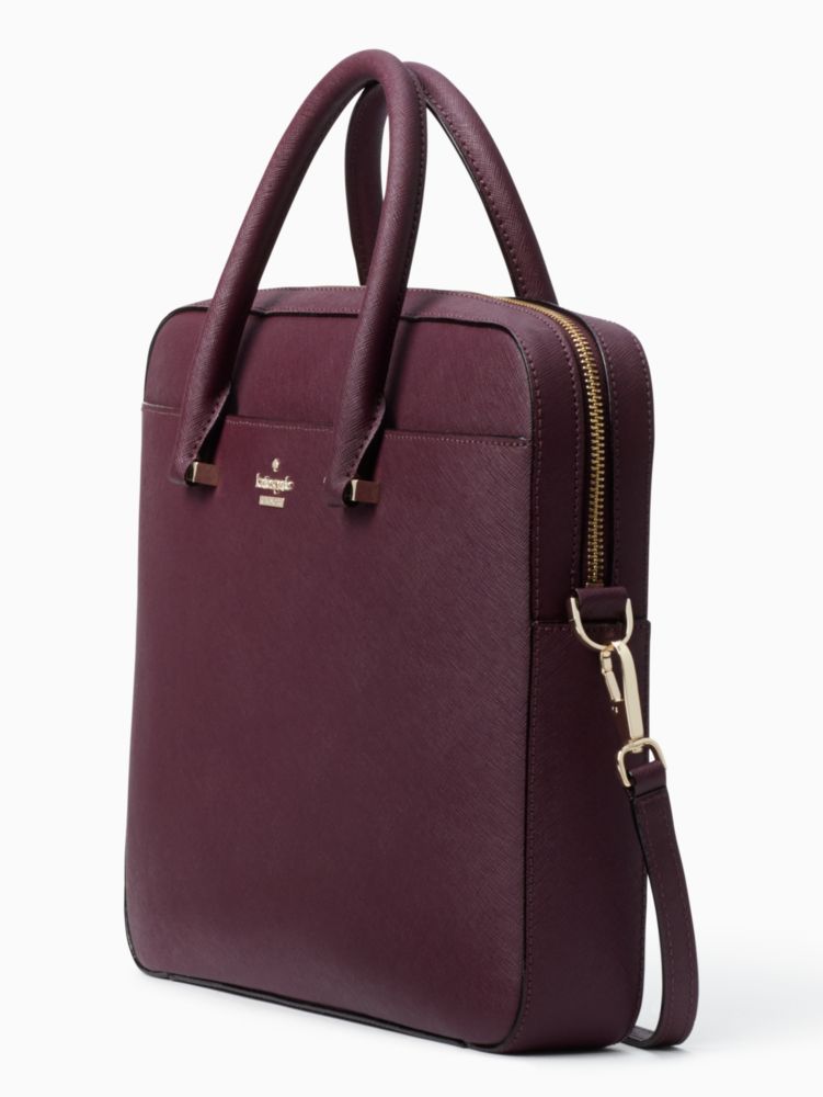 Kate Spade Mauve Color Block Saffiano Leather Laptop Case Bag 13
