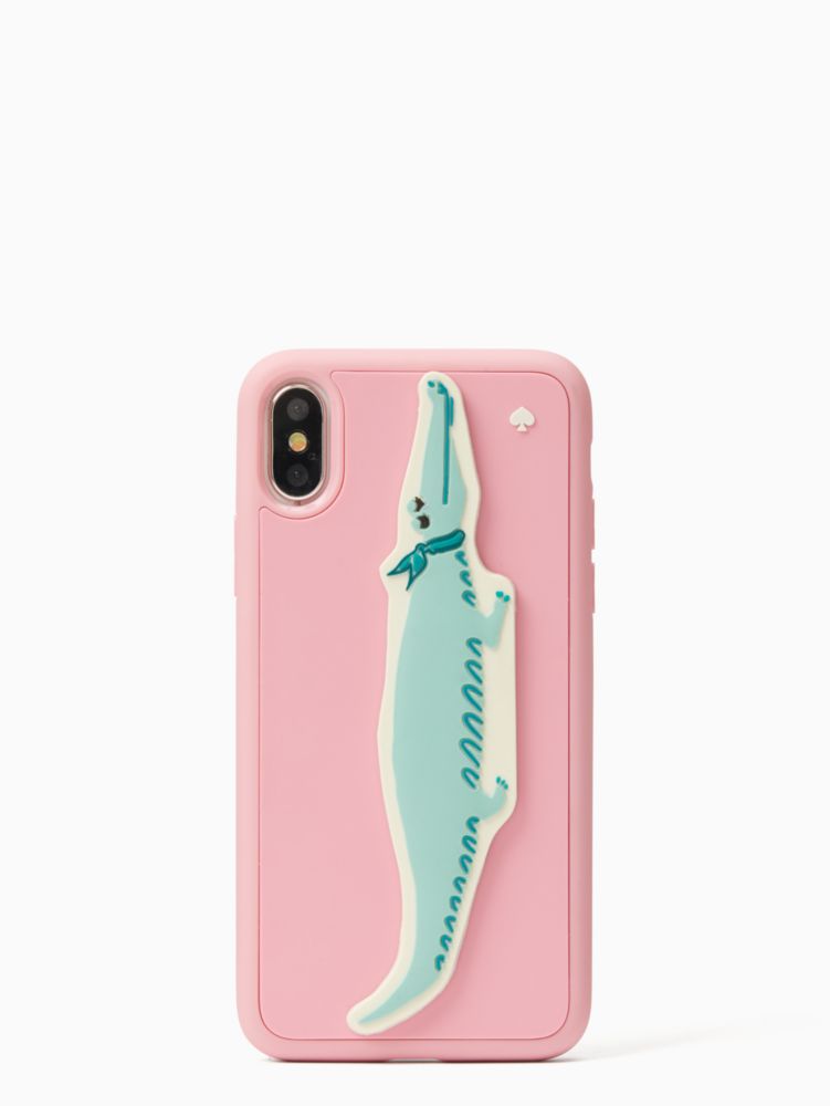 Women's pink multi silicone alligator tand iPhone X case | Kate Spade New  York UK