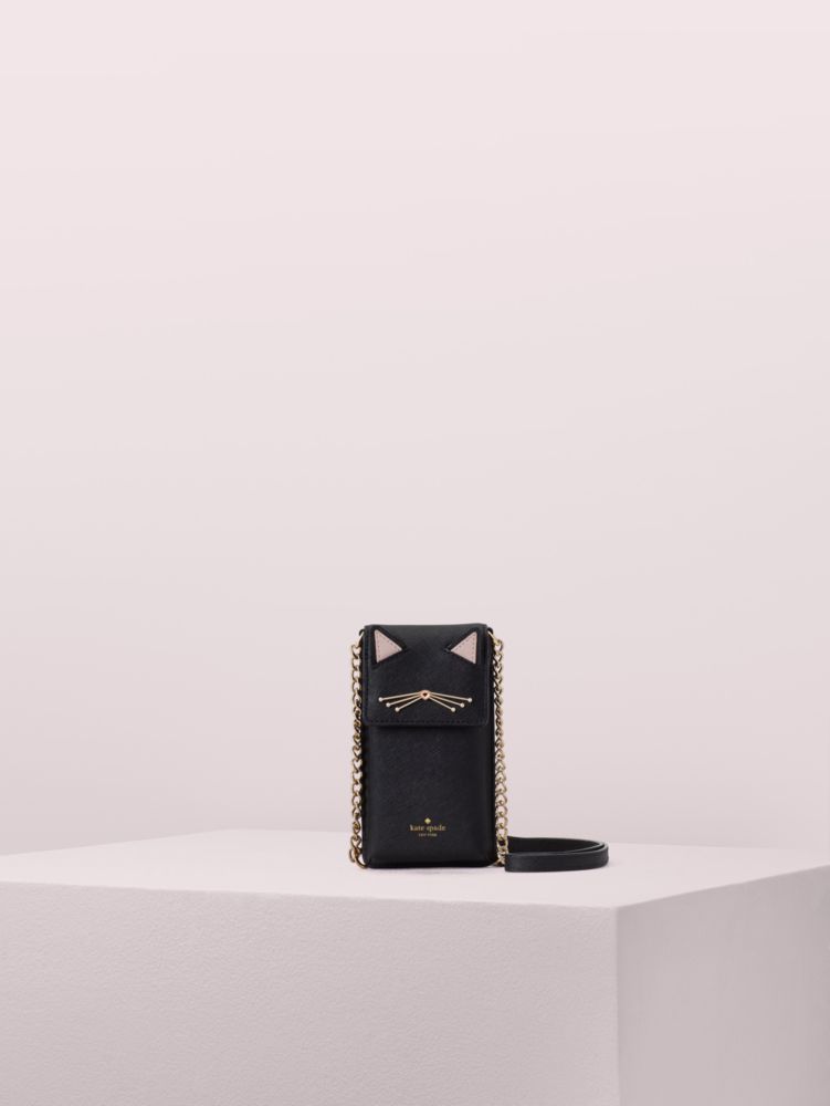 Women's black north south cat crossbody | Kate Spade New York Belgium