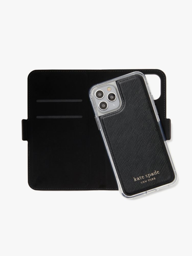 Spencer iPhone 11 Pro Magnetic Wrap Folio Case, Warm Beige/Black, Product