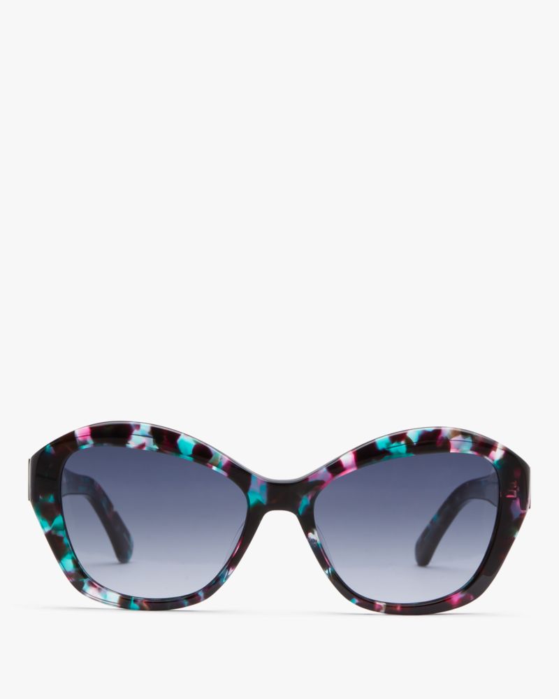 Shop Kate Spade Aglaia Sunglasses In Green/pink Havana