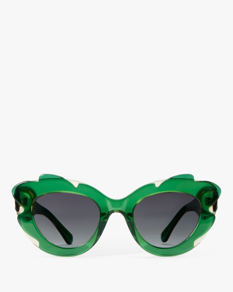 Shop Kate Spade Ahmeira Sunglasses In Green Yellow