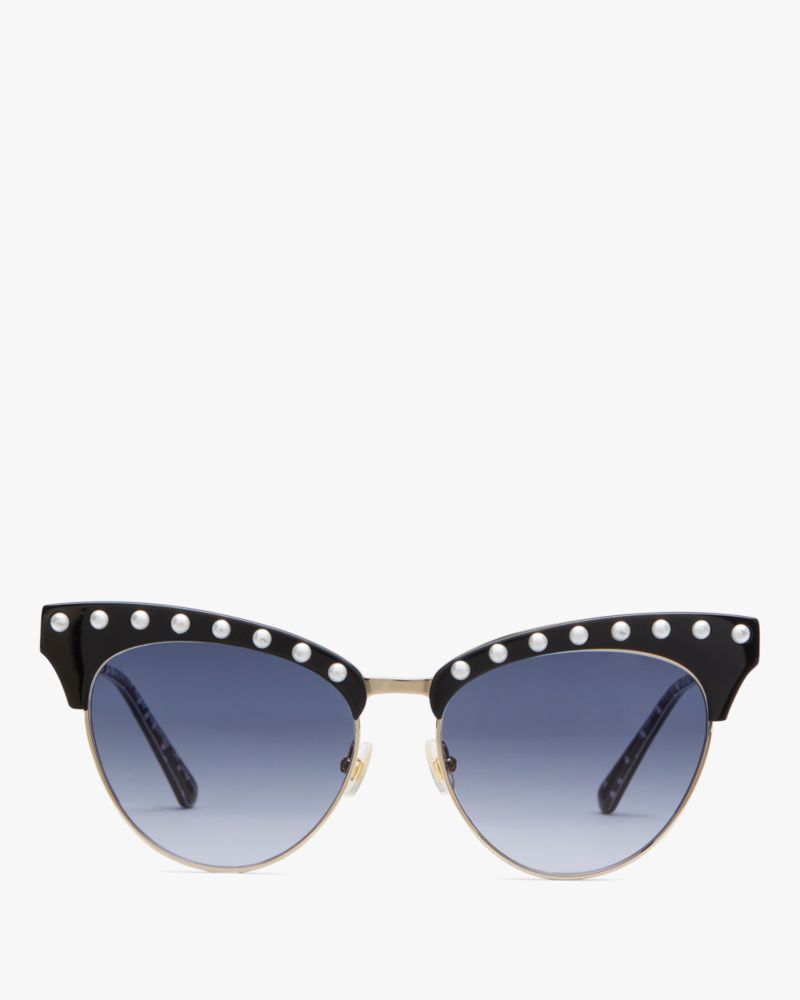 Shop Kate Spade Alvi Sunglasses In Black