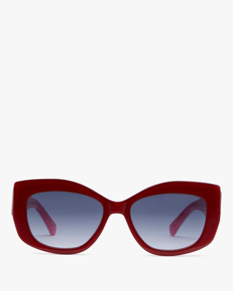 Shop Kate Spade Frida Sunglasses In Red