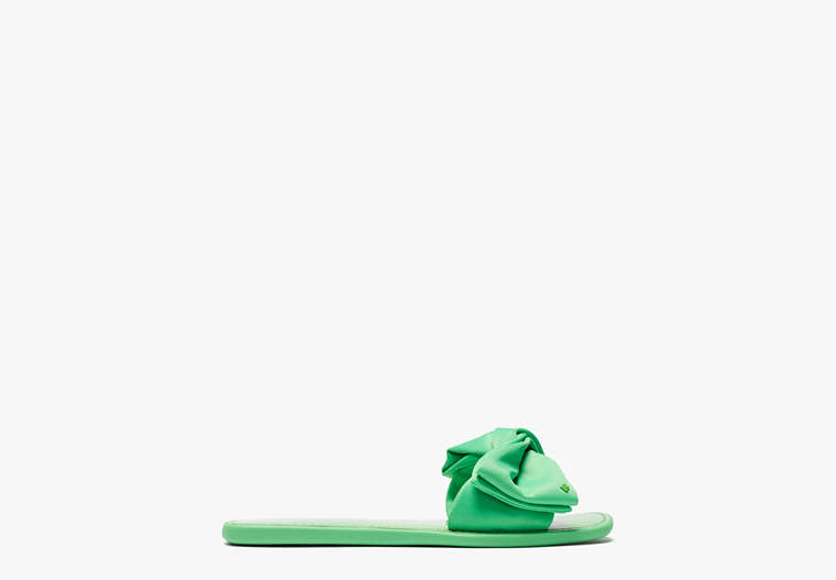 Bikini Bow Slide Sandals, Green Jay, Product image number 0