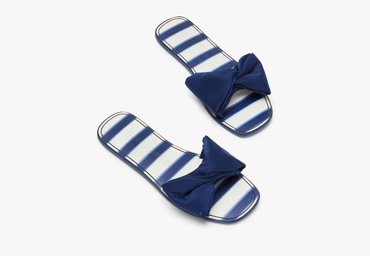 Bikini Bow Slide Sandals, Awning Stripe/Outerspace, Product