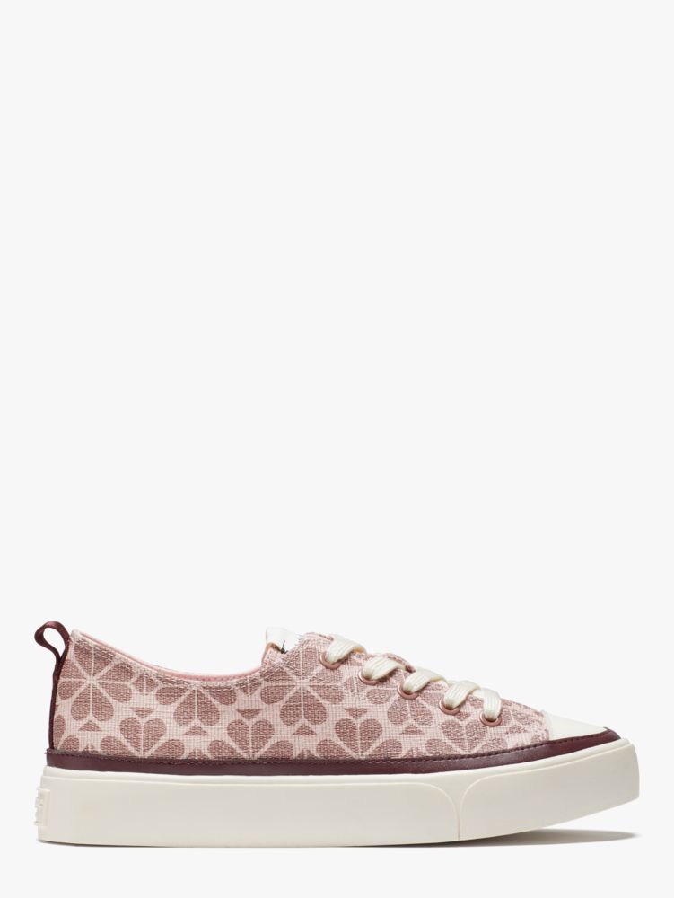 Kaia Spade Flower Coated Canvas Sneakers, Light Pink, ProductTile