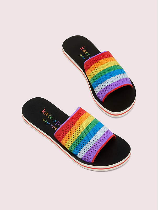rainbow intarsia-knit slide sandals, , rr_large