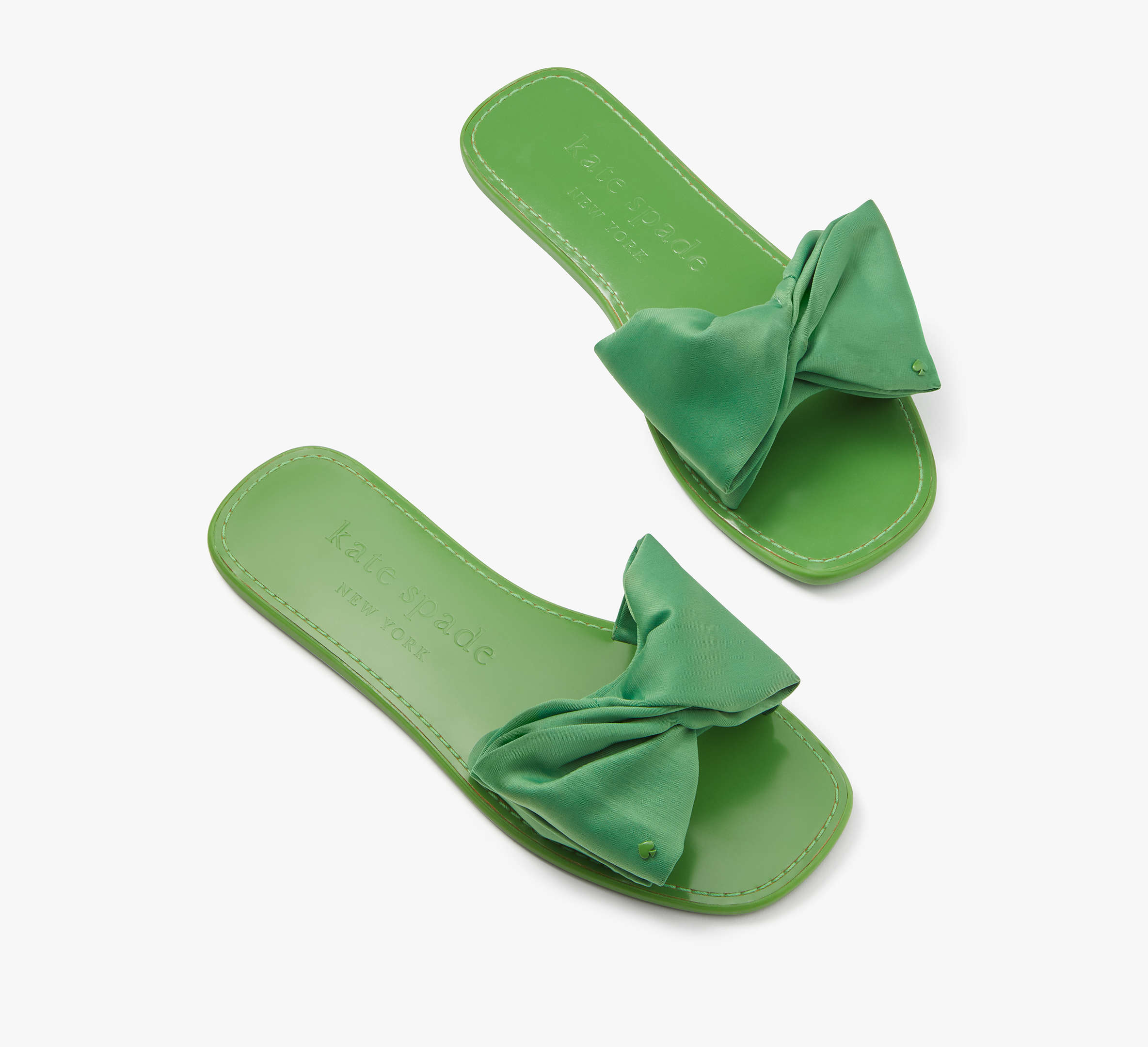 Shop Kate Spade Bikini Bow Slide Sandals In Ks Green