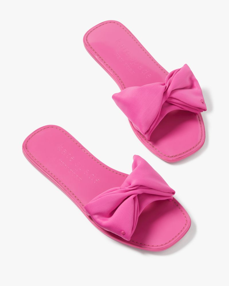 Kate Spade Bikini Bow Slide Sandals In Rhododendron Grove