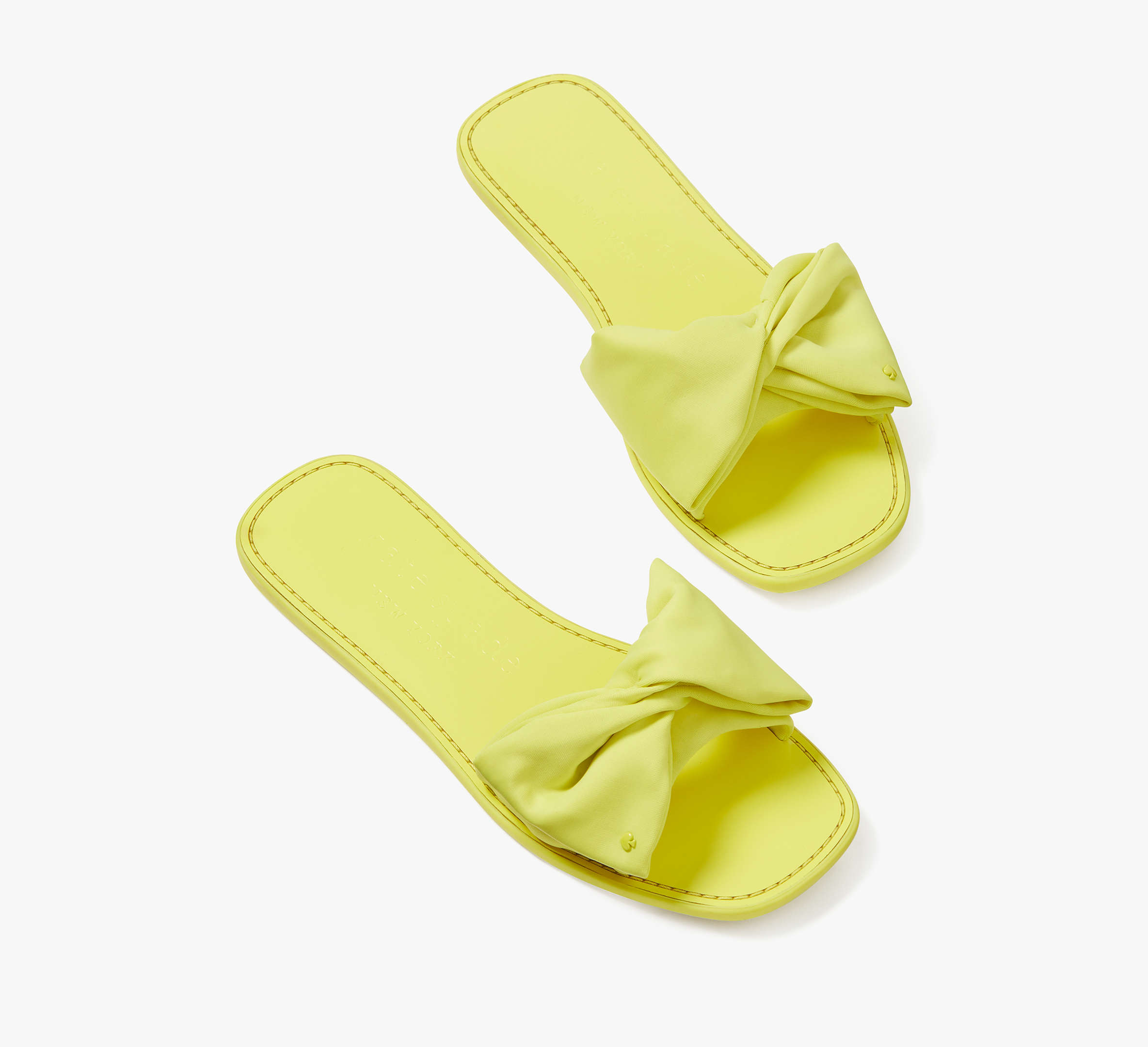 Shop Kate Spade Bikini Bow Slide Sandals In Wasabi