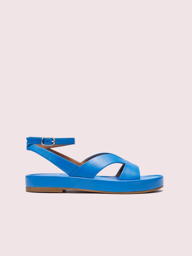 blue flatform sandals