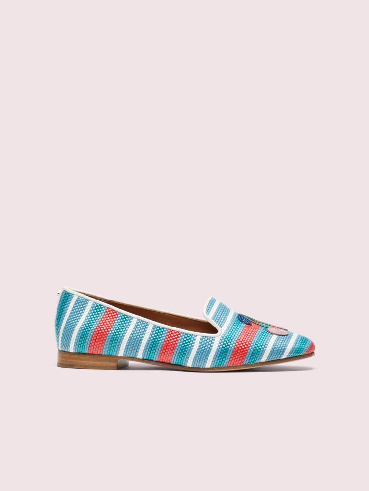 Lounge Cherries Striped Raffia Loafers Kate Spade UK