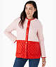 Colorblock Quilted Coat, Cherry/Pink, ProductTile
