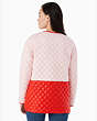 Colorblock Quilted Coat, Cherry/Pink, Product
