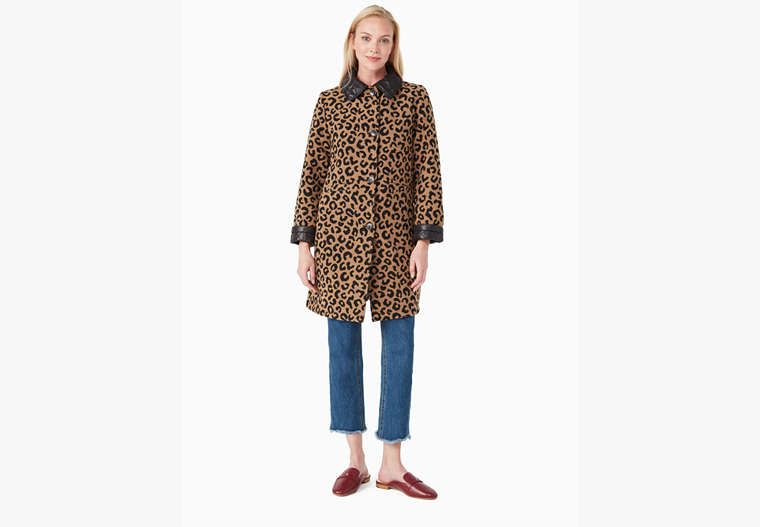 Wool Reversible Quilted Coat, Leopard, Product image number 0