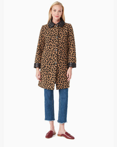 Wool Reversible Quilted Coat, Leopard, ProductTile