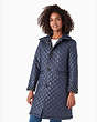 Wool Reversible Quilted Coat, Blue/Cream, Product