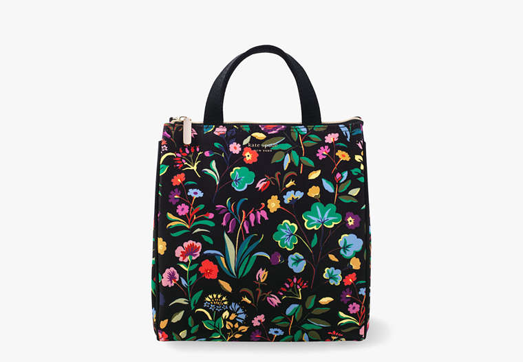 Autumn Floral Lunch Bag, Black, Product