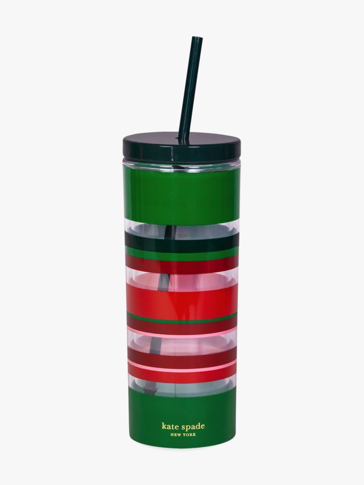 Jolly Stripe Acrylic Tumbler With Straw | Kate Spade New York