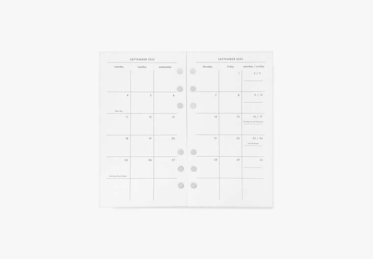2023 Personal Size Weekly & Monthly Calendar Refill, Navy, Product