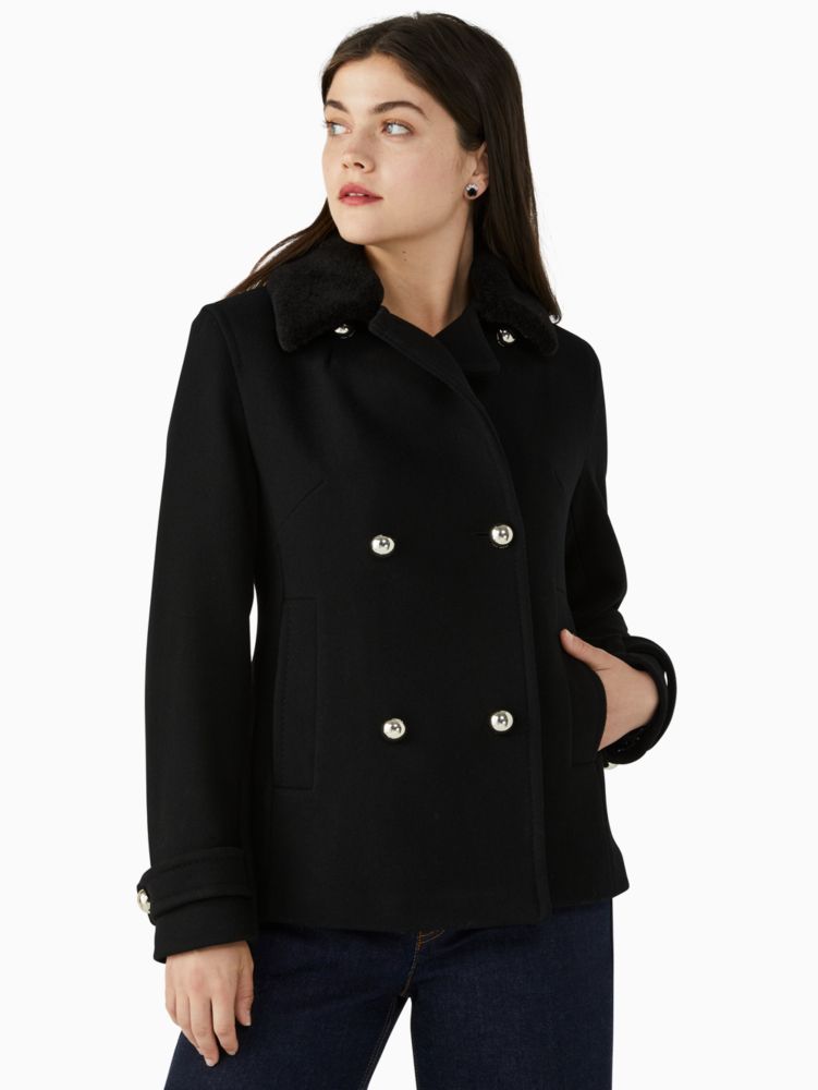 Arriba 63+ imagen kate spade black peacoat