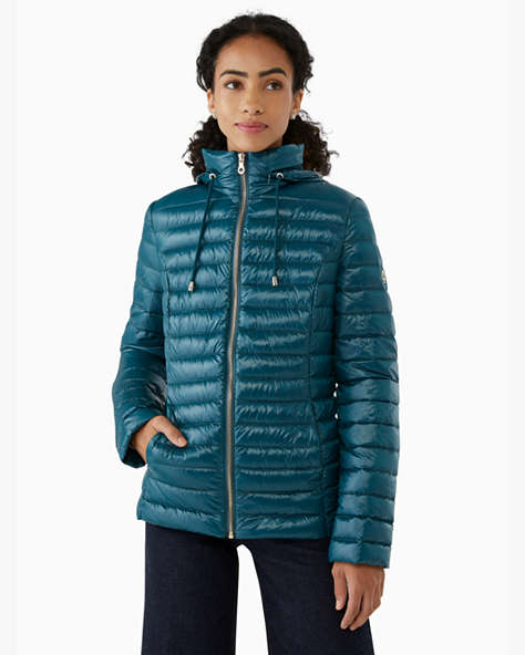 Kate Spade,packable down jacket,Nylon,60%,Peacock Sapphire