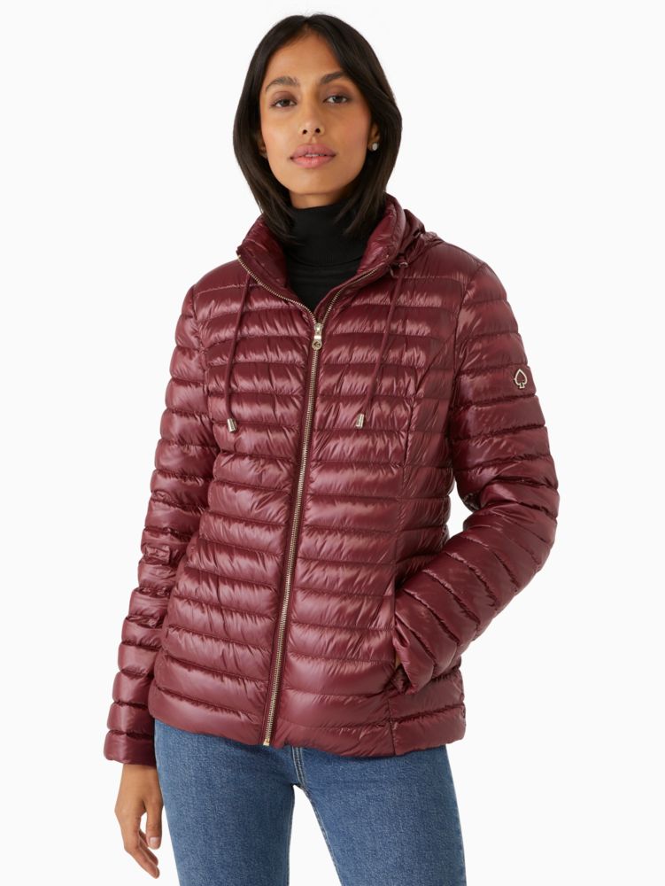 ケイトスペード Funnel neck puffer ダウンコート 赤 タグ付き Packable Down Jacket | Kate Spade Outlet