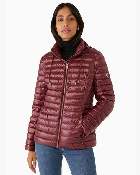 Packable Down Jacket, Deep Berry, ProductTile